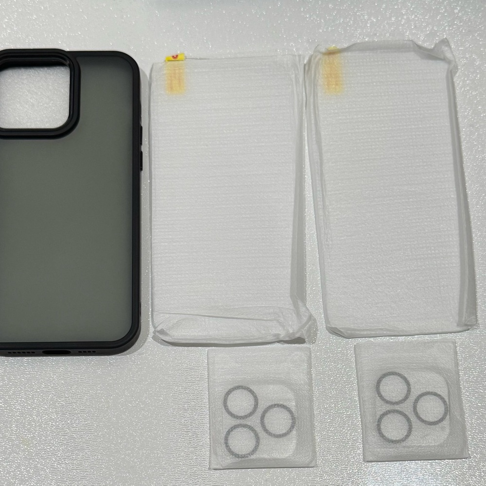 Black Phone Case with Screen Protectors